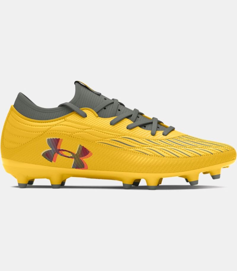 under armour magnetico select in yellow with grey and red detailing 